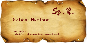 Szidor Mariann névjegykártya